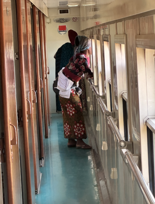 Vendedora africana dentro del Tren Tazara